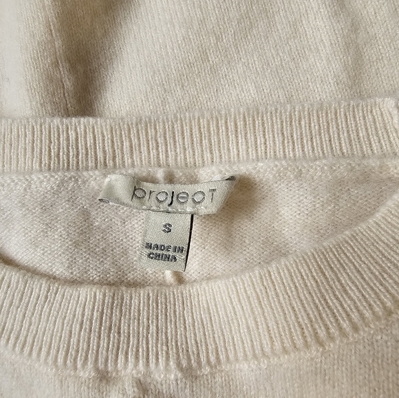 Project Ivory Cashmere Tie Front Sweater S NWOT - Picture 7 of 8